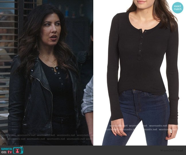 Classic Henley Thermal by Splendid worn by Rosa Diaz (Stephanie Beatriz) on Brooklyn Nine-Nine