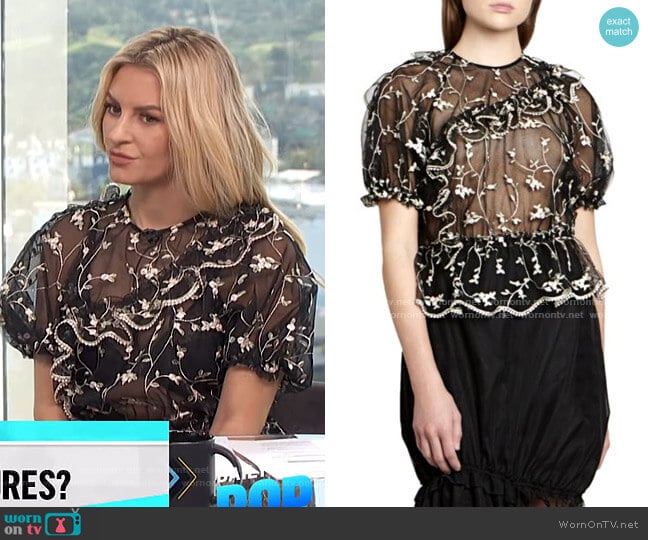 Embroidered Lace Bubble Top by Simone Rocha worn by Morgan Stewart on E! News