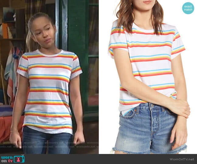 Distressed Tee by BP worn by Ava (Shelby Simmons) on Bunkd