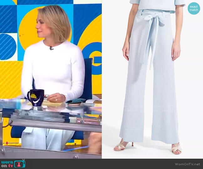 Bernard Pant by Staud worn by Amy Robach on Good Morning America