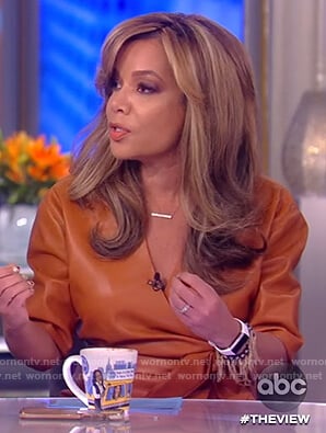 Sunny’s leather wrap dress on The View