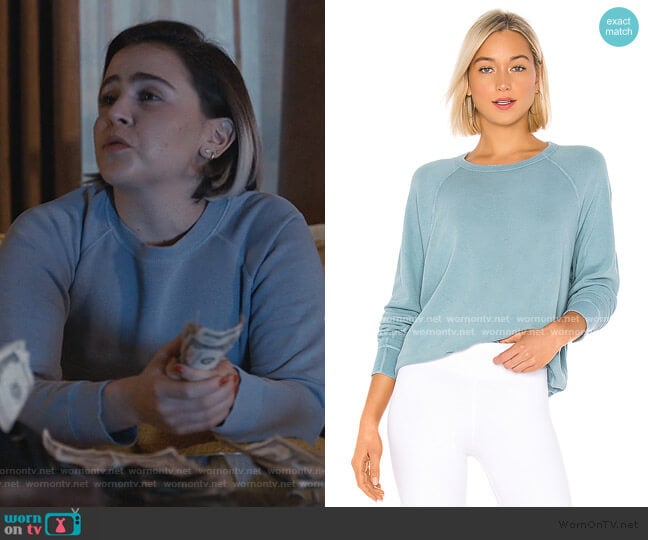 he College Sweatshirt by The Great worn by Annie Marks (Mae Whitman) on Good Girls