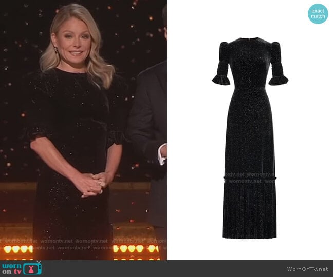 The Sparkle Velvet Night Flight Dress by The Vampire's Wife worn by Kelly Ripa on Live with Kelly and Mark