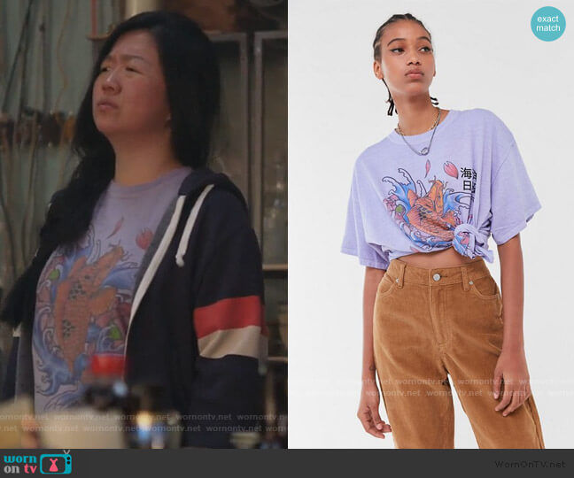 Koi Fish Oversized Tee by Urban Outfitters worn by Alice Kwan (Sherry Cola) on Good Trouble