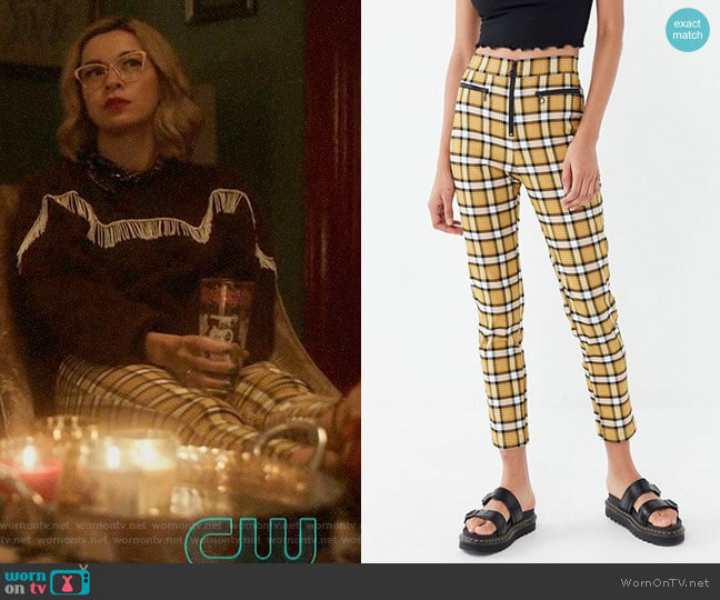 UO Susie High-Waisted Zip-Front Pants worn by Pepper Smith (Julia Chan) on Katy Keene