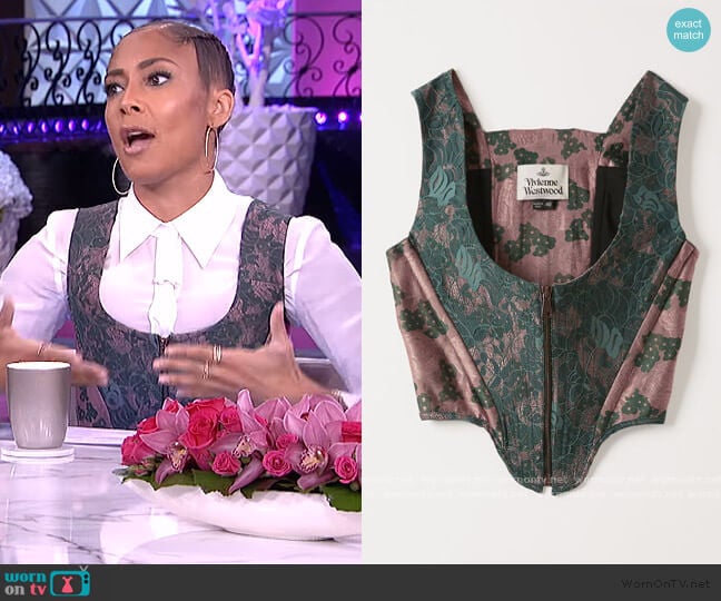 Cage Green Floral Corset by Vivienne Westwood worn by Amanda Seales on The Real