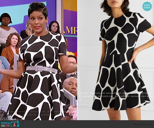 Printed wool and silk-blend crepe Mini Dress by Valentino worn by Tamron Hall on Tamron Hall Show