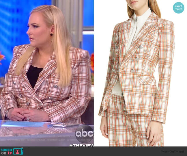 Miller Plaid Dickey Jacket by Veronica Beard worn by Meghan McCain on The View