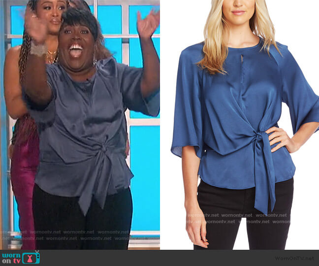 Tie-Front Keyhole Top by Vince Camuto worn by Sheryl Underwood on The Talk