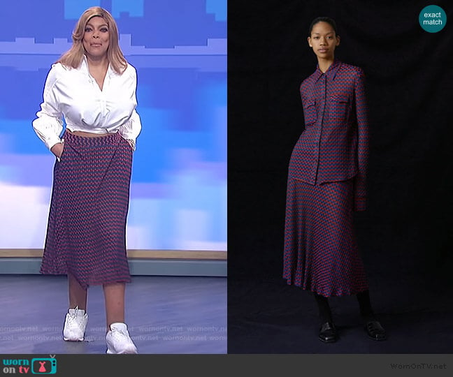 Spirit Circle Skirt by Wales Bonner worn by Wendy Williams on The Wendy Williams Show