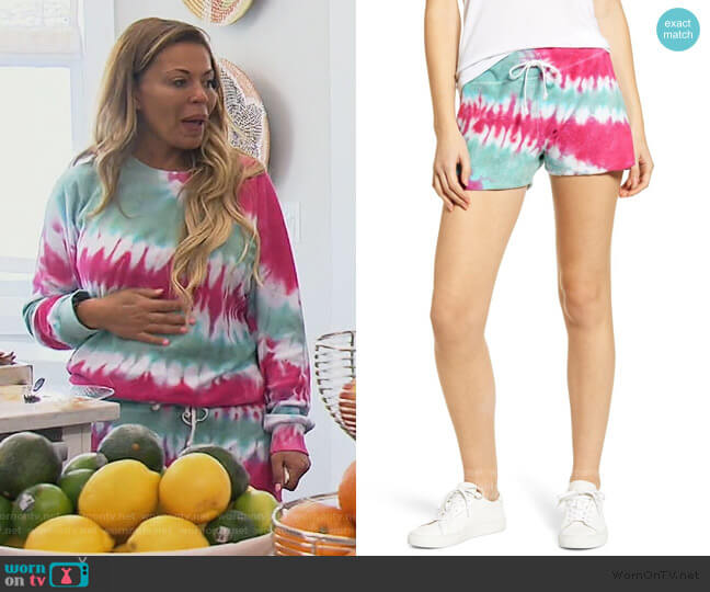 Splendid Kassidy Tie Dye Terry Shorts by Wildfox worn by Dolores Catania on The Real Housewives of New Jersey