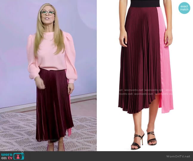 Grainger Asymmetrical Pleated Midi Skirt by A.L.C. worn by Jill Martin on Today