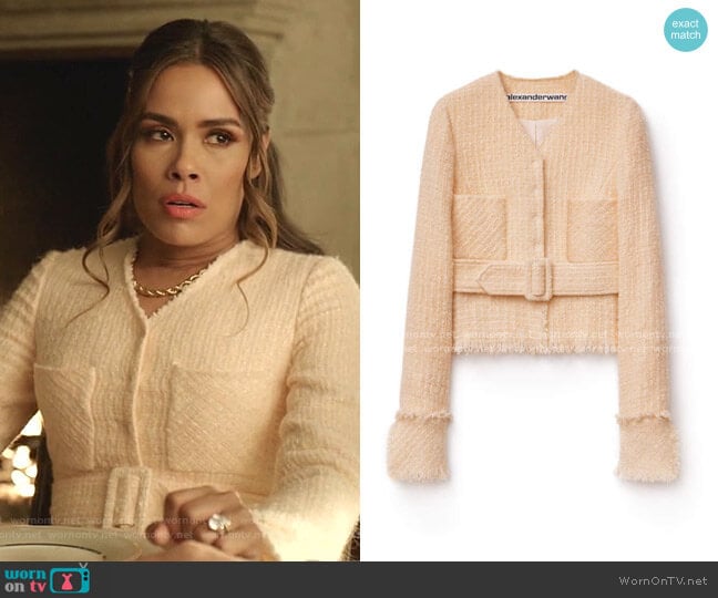 Tweed Jacket by Alexander Wang worn by Cristal Jennings (Daniella Alonso) on Dynasty