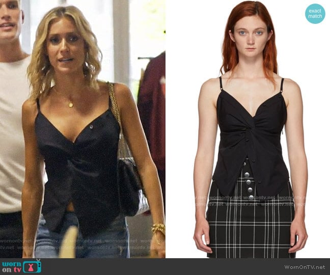 Alexander Wang Black Twisted Front Cami Tank Top worn by Kristin Cavallari on Very Cavallari