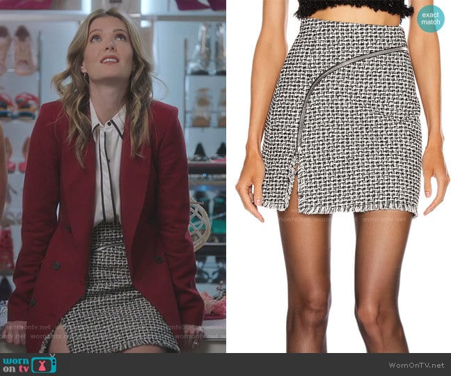 Tweed Zipper Mini Skirt by Alexander Wang worn by Sutton (Meghann Fahy) on The Bold Type