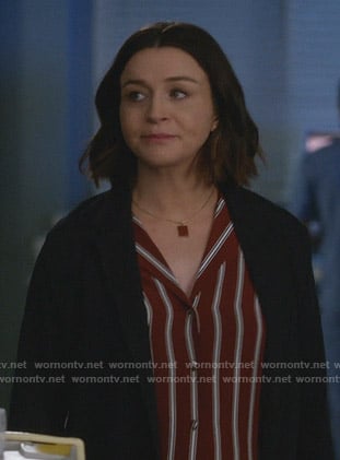 Amelia's red striped shirt on Greys Anatomy