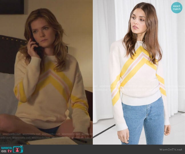 Varsity Knit Sweater by & Other Stories worn by Sutton (Meghann Fahy) on The Bold Type