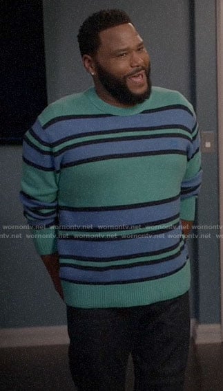 Andre’s green and blue striped sweater on Black-ish