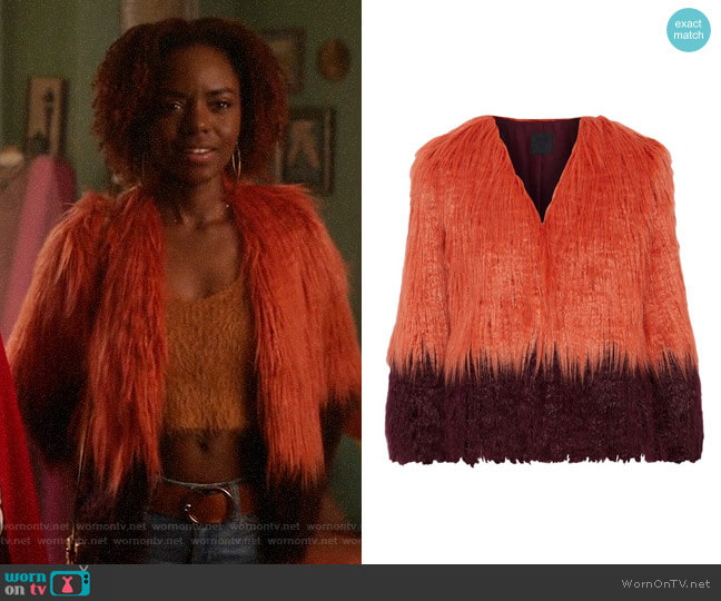 WornOnTV: Josie’s colorblock fur jacket on Katy Keene | Ashleigh Murray ...