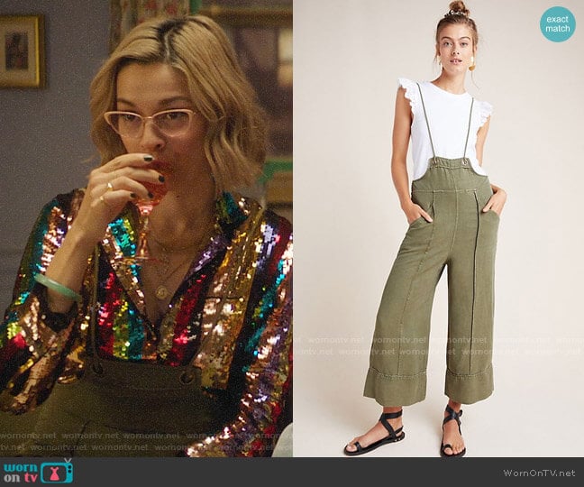 Anthropologie Asha Bib-Front Utility Overalls worn by Pepper Smith (Julia Chan) on Katy Keene