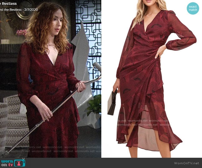 ASTR Floral Print Faux Wrap Dress worn by Mariah Copeland (Camryn Grimes) on The Young and the Restless