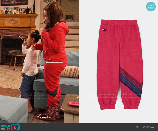 Aviator Nation Stripe Sweatpants worn by Jade (Talia Jackson) on Family Reunion