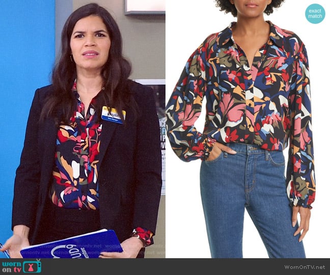 Ba&Sh Celine Blouse worn by Amy (America Ferrera) on Superstore