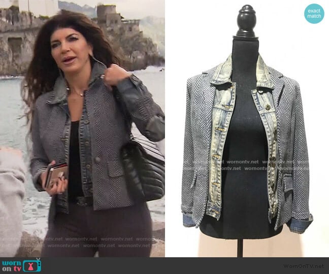 Fish Bone Jeans Jacket by Baci worn by Teresa Giudice on The Real Housewives of New Jersey