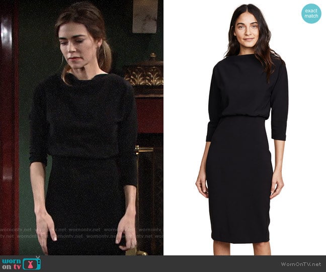 Badgley Mischka Long Sleeve Dress worn by Victoria Newman (Amelia Heinle) on The Young and the Restless