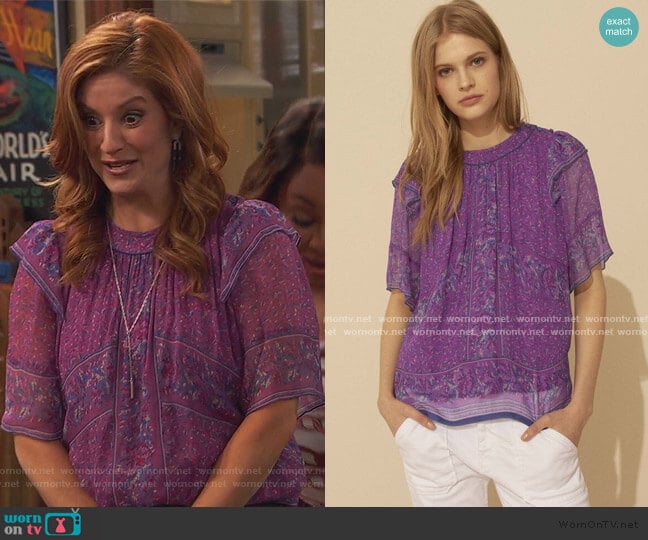 Moccha Top by Ba&sh worn by Chelsea Grayson (Anneliese van der Pol) on Ravens Home