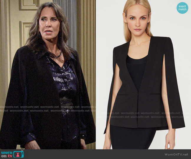 Bcbgmaxazria Upas Cape worn by Jill Abbott (Jess Walton) on The Young and the Restless