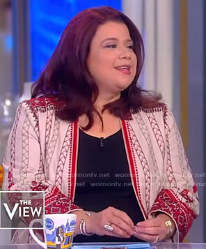 Ana’s embroidered coat on The View
