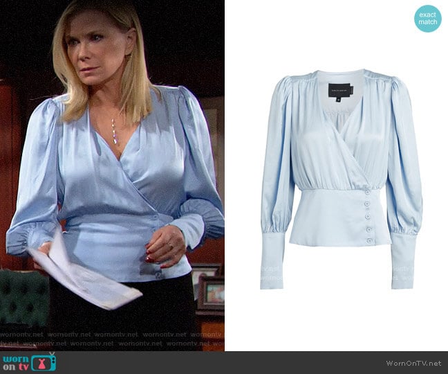 Birgitte Herskind Mie Blouse worn by Brooke Logan (Katherine Kelly Lang) on The Bold and the Beautiful