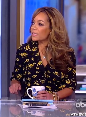 WornOnTV: Sunny’s black floral wrap dress on The View | Sunny Hostin ...