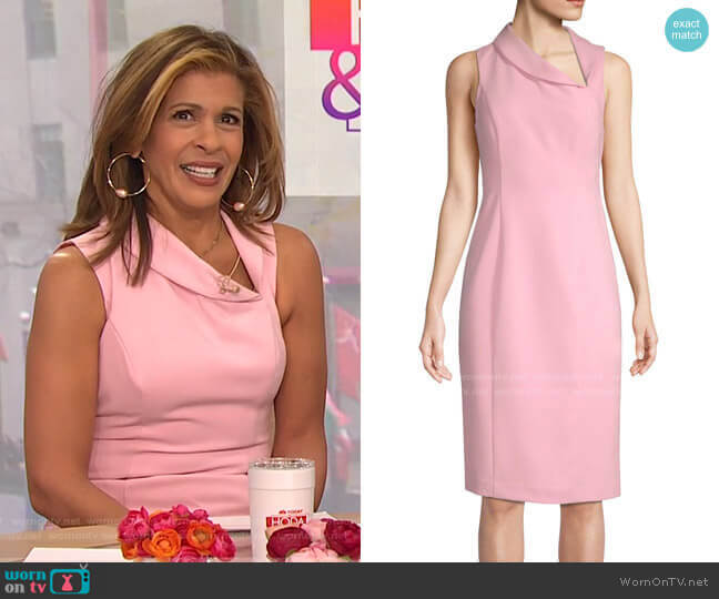 WornOnTV: Hoda’s pink asymmetric collar dress on Today | Hoda Kotb ...