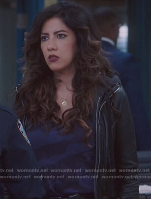 Rosa’s hooded leather jacket on Brooklyn Nine-Nine