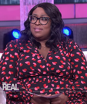 Loni’s black floral print smocked dress on The Real