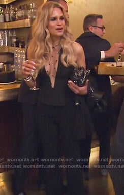 Jackie's mesh dotted top on The Real Housewives of New Jersey