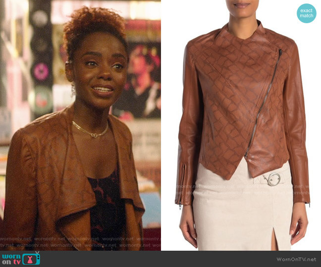 Blank NYC Faux Leather Jacket worn by Josie McCoy (Ashleigh Murray) on Katy Keene