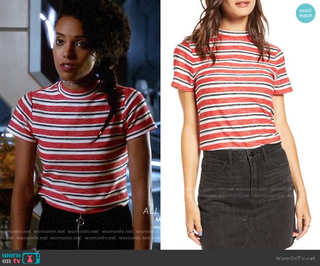 BP x Claudia Sulewski Mock Neck Tee worn by Charlie (Maisie Richardson-Sellers) on Legends of Tomorrow