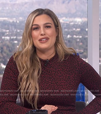 Carissa's red leopard print mock neck dress on E! News Daily Pop