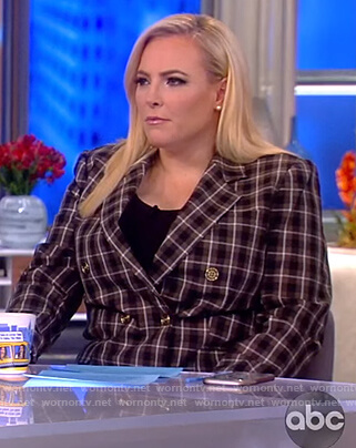 Meghan’s double breasted check blazer and pants on The View