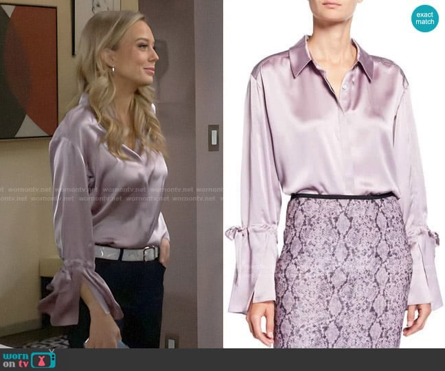 Cinq a Sept Elisia Top worn by Abby Newman (Melissa Ordway) on The Young and the Restless