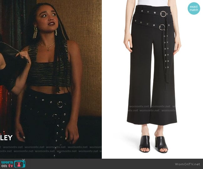 Jessi Double Belt Pants by Cinq a Sept worn by Kat Edison (Aisha Dee) on The Bold Type