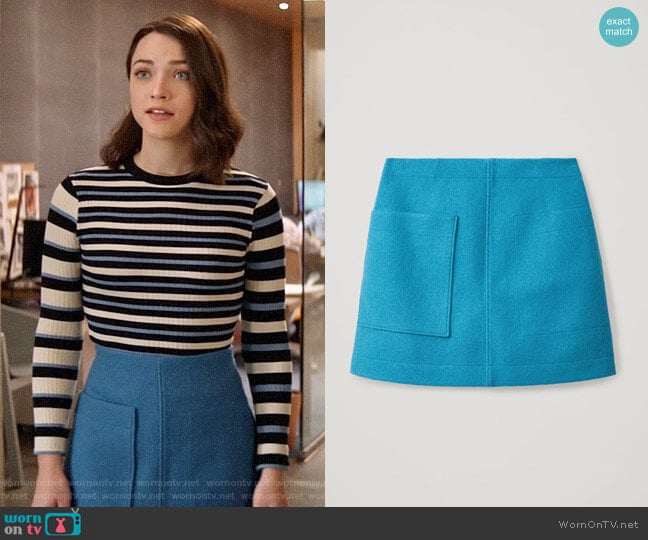 COS Wool Mini Skirt worn by Cara Bloom (Violett Beane) on God Friended Me