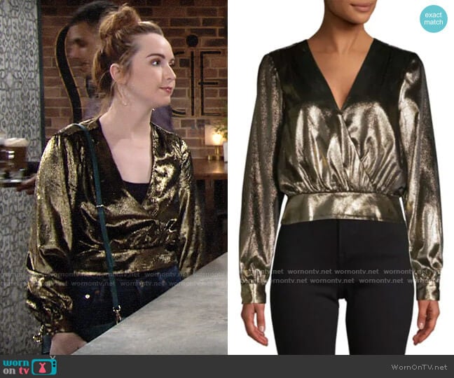 Frame Metallic Blouson Top worn by Mariah Copeland (Camryn Grimes) on The Young and the Restless