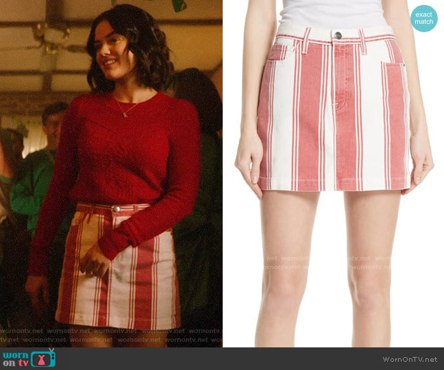 Frame Le Mini Striped Skirt worn by Katy Keene (Lucy Hale) on Katy Keene