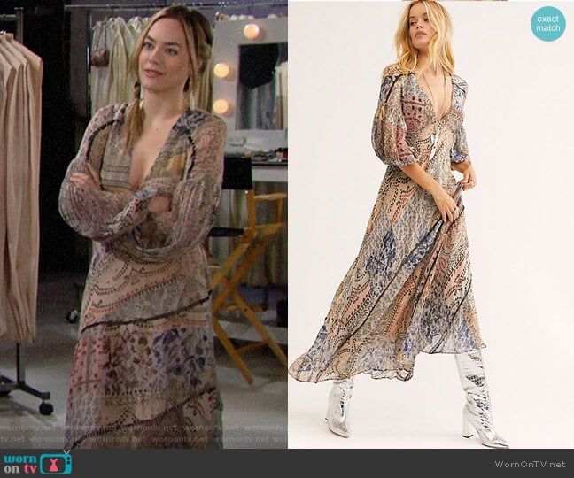 Free People Moroccan Dreams Maxi Dress worn by Hope Logan (Annika Noelle) on The Bold and the Beautiful