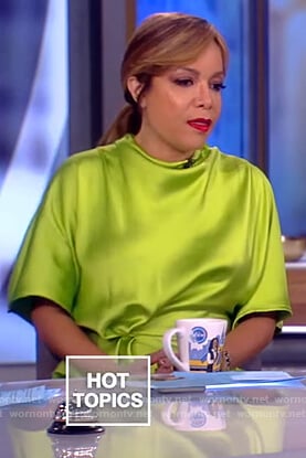 Sunny’s satin green midi dress on The View