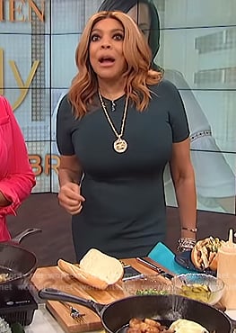 Wendy’s green mesh inset midi dress on The Wendy Williams Show